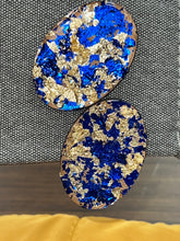 Load image into Gallery viewer, Royal Blue and Gold Liquid Statement Studs
