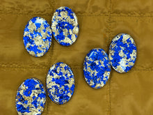 Load image into Gallery viewer, Royal Blue and Gold Liquid Statement Studs
